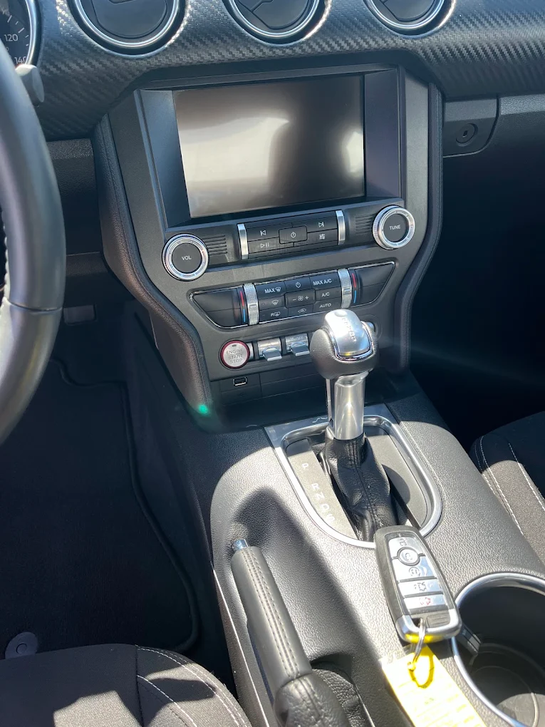 Clean center console after detailing